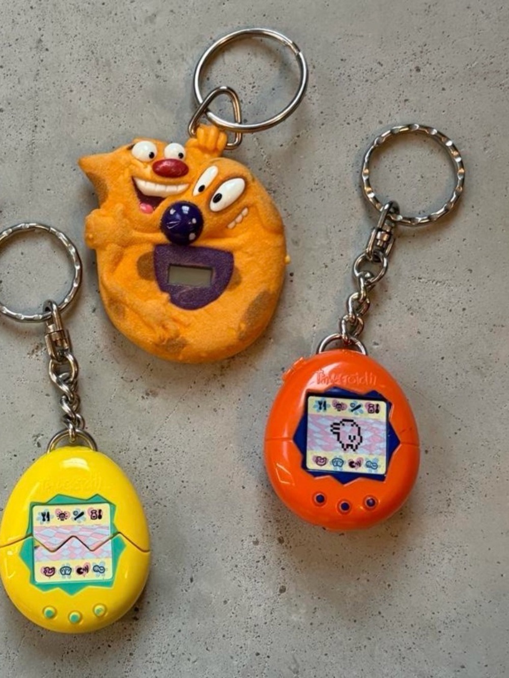 Vintage 90s McDonald's Tamagotchi & BK CatDog Keychain